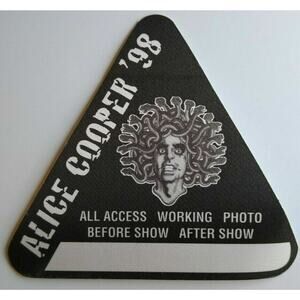 Alice Cooper Backstage Pass Original Hard Rock Heavy Metal Music Medusa Snakes